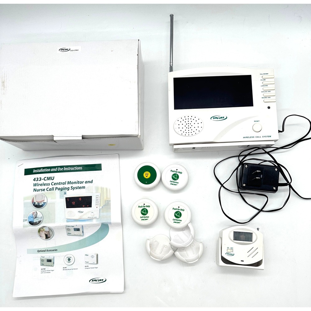 Smart Caregiver 433-CMU Monitor System + 433-MS Motion Sensor & 3 Call Buttons